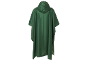 Poncho de pluie vert foncé à capuche, vue arrière