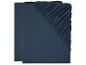 Deux draps-housses bleu marine.