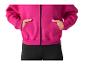 Sweat-shirt rose et leggings noirs.