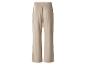 Pantalon large en velours beige avec taille élastique, vu de dos.