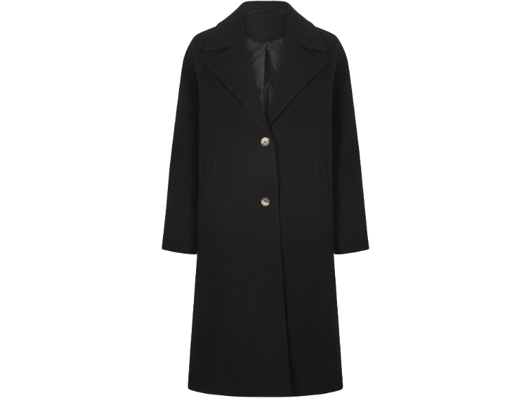 Manteau noir pour femme avec boutons