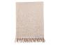 Plaid beige en laine avec franges.