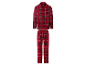 Pyjama long en flanelle pour homme ESMARA MEN à carreaux rouges.
