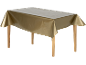 Nappe rectangulaire dorée sur une table en bois