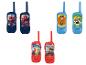 Ensemble de six talkies-walkies pour enfants avec des motifs Spiderman, Toy Story et Pat' Patrouille.