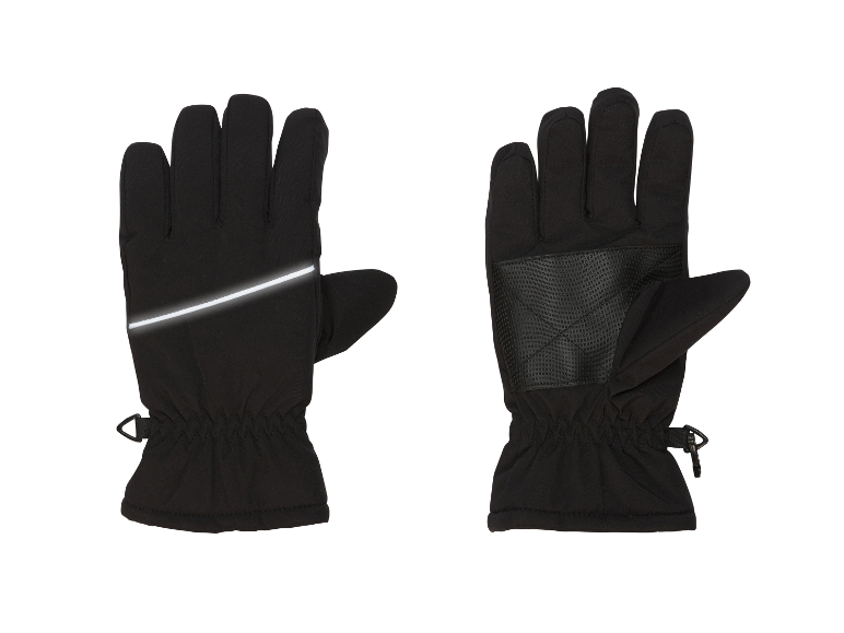 Gants de sport noirs avec bande réfléchissante et paume antidérapante