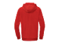 Sweat-shirt rouge à capuche, vue arrière.