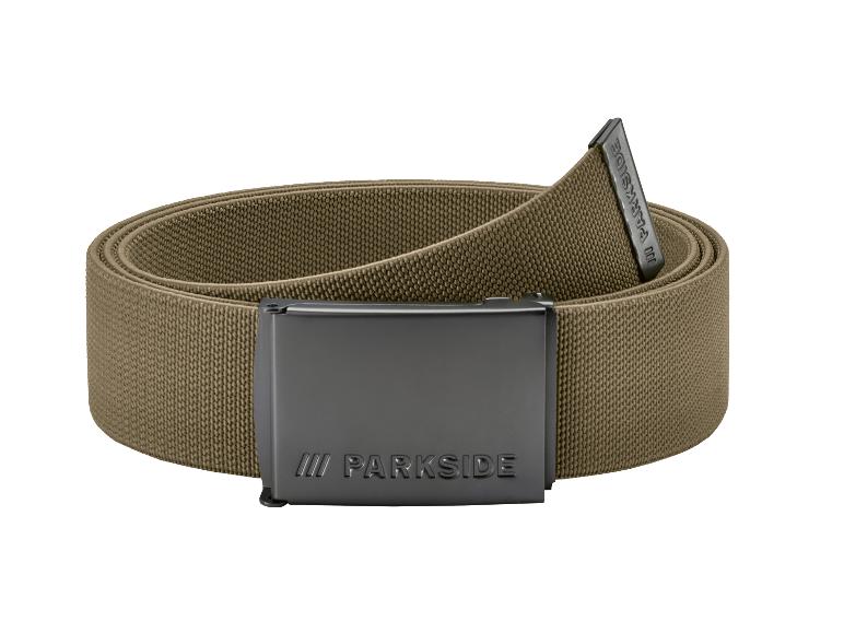Ceinture en toile kaki avec boucle métallique foncée