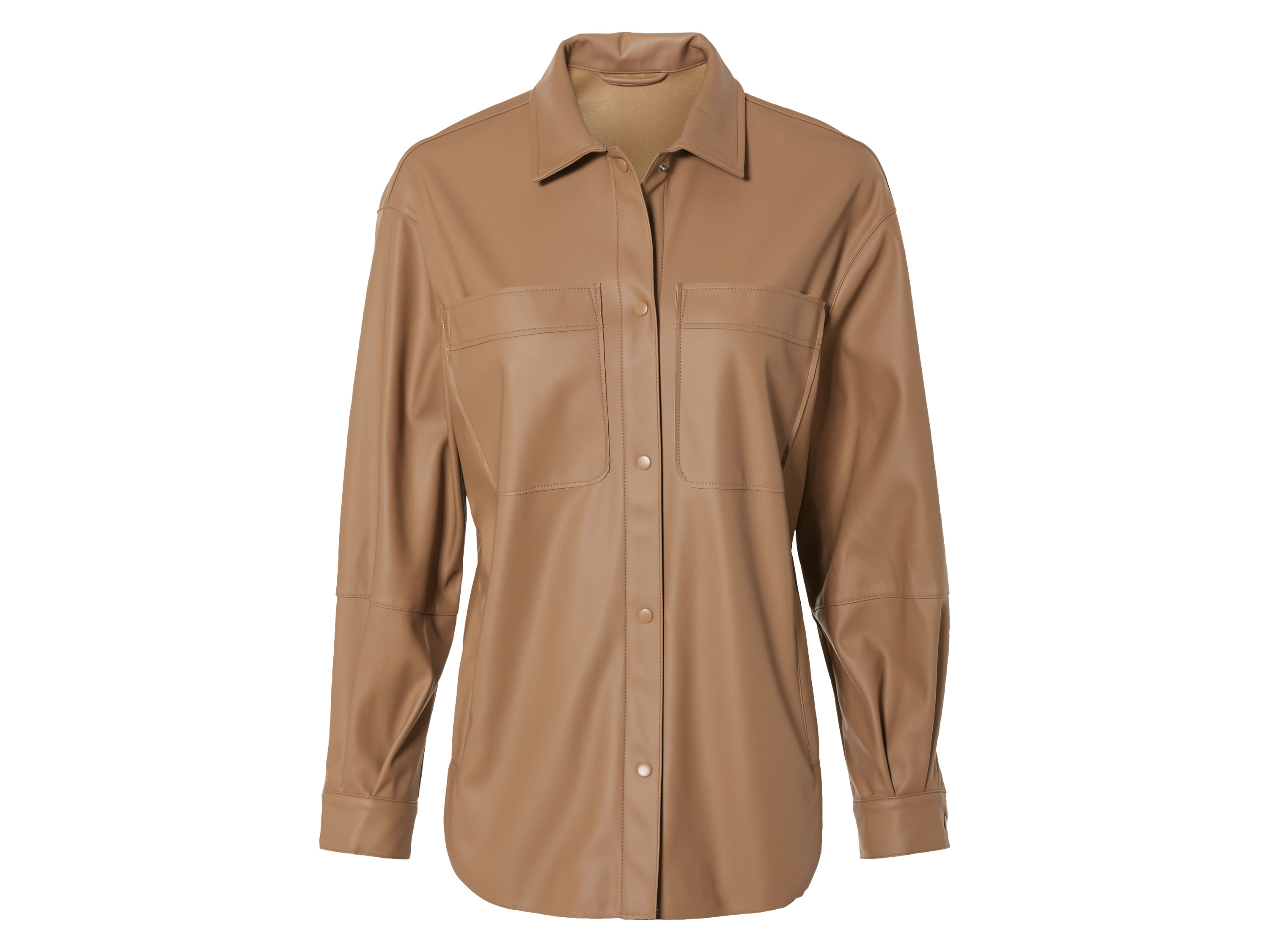 esmara® Surchemise en simili cuir femme (marron, S(34/36))
