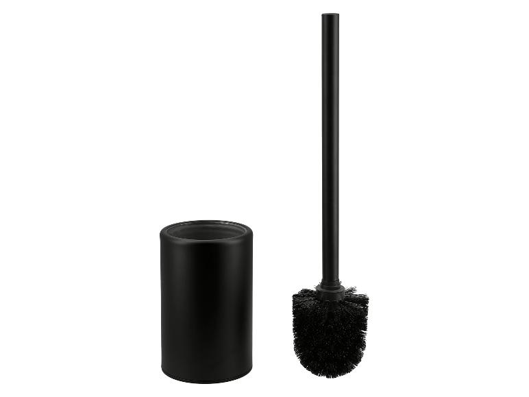 Brosse de toilette noire avec support