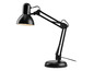 Une lampe de bureau noire avec un bras réglable.
