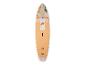 Planche de stand up paddle gonflable avec motif de feuilles tropicales et cordons élastiques.