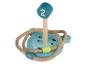 Jeu de lancer d'anneaux en bois avec motif hippopotame et anneaux en corde, numéro 2 sur le poteau.