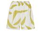 Shorts à motif abstrait jaune et blanc.