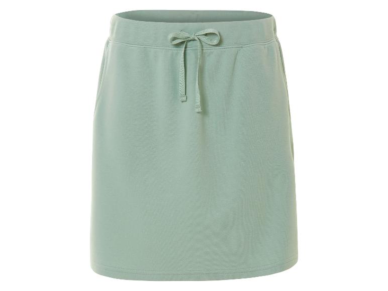 Jupe courte en jersey vert clair, style décontracté.
