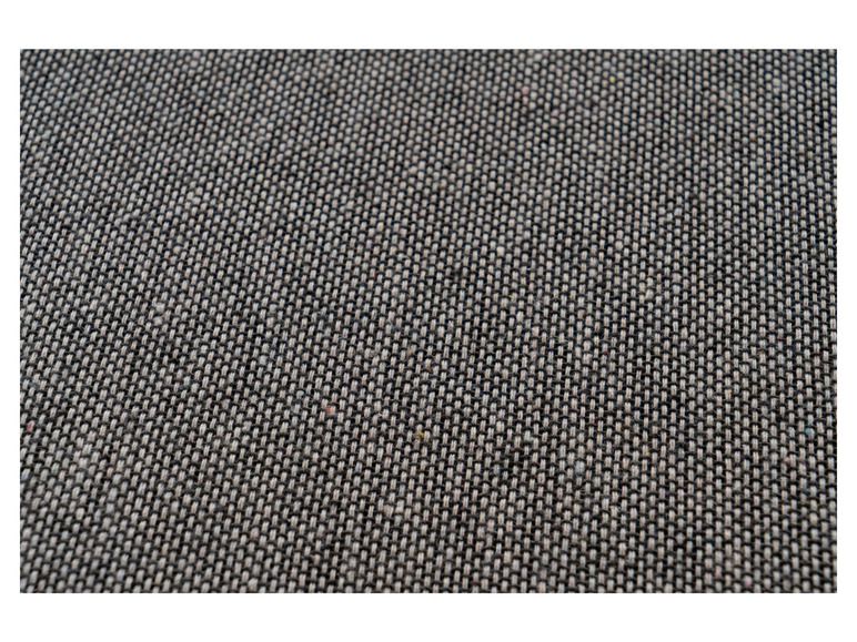 Gros plan sur un tissu tissé dans un ton gris foncé et gris clair.