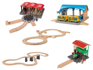 Playtive Set d’extension ferroviaire en bois, pour la motricité fine