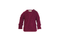 Pull bordeaux avec boutons sur l'épaule et tissu côtelé.