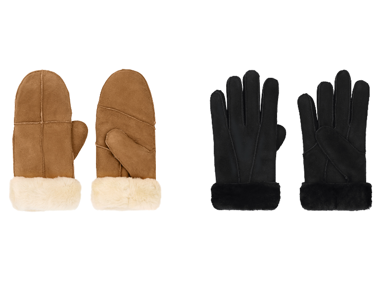 ESMARA® Moufles et gants premium en peau de mouton pour femmes