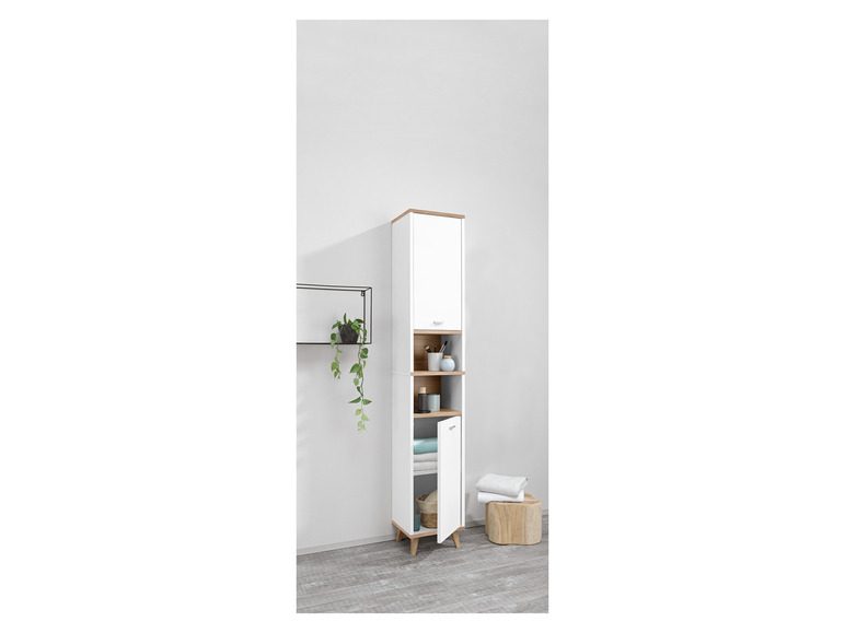 Aller en mode plein écran : LIVARNO home Colonne de salle de bains Corfu, 32 x 180 x 28 cm, imitation chêne/blanc - Image 2