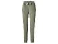Pantalon de jogging vert olive avec un ruban décoratif gris clair à la taille.