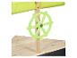 Volant de bateau jouet vert lime avec mât en bois et voile jaune