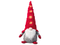 Gnome décoratif de Noël avec un chapeau rouge illuminé et une barbe blanche.