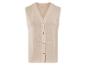 Gilet beige boutonné, style décontracté.