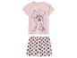Pyjama rose Minnie Mouse : haut à manches courtes et short à pois.