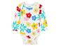 Un body bébé à manches longues avec un motif floral.