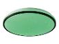Un plafonnier rond vert avec des lumières LED blanches.