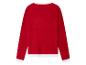 Un pull rouge en tricot avec des bords blancs