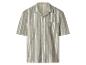 Chemise homme rayée à manches courtes avec col cubain.