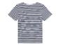 T-shirt à rayures bleu marine et blanc.