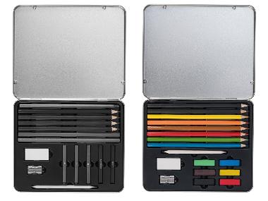 crelando® Set d’esquisse et de dessin ou coffret de crayons de couleur