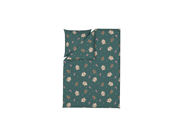 Parure de lit en flanelle de microfibre LIVARNO home avec motif pain d'épices