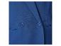 Blazer bleu marine double boutonnage, détail de tissu.