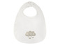 Bavoir blanc pour bébé avec 'Hello' et un nuage.
