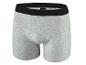 Boxers gris en coton avec ceinture noire.