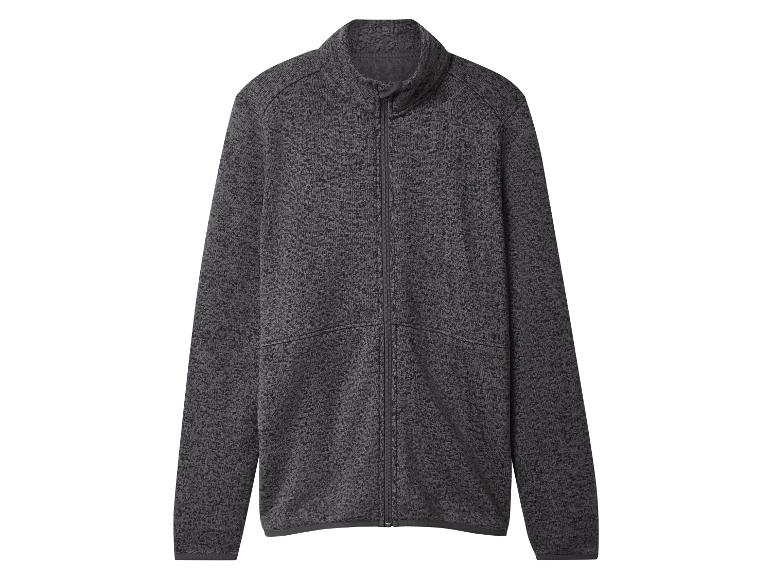 Veste zippée gris foncé avec col montant.