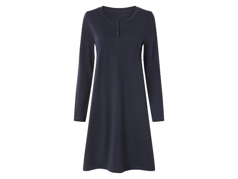 Robe bleu marine à manches longues avec encolure Henley