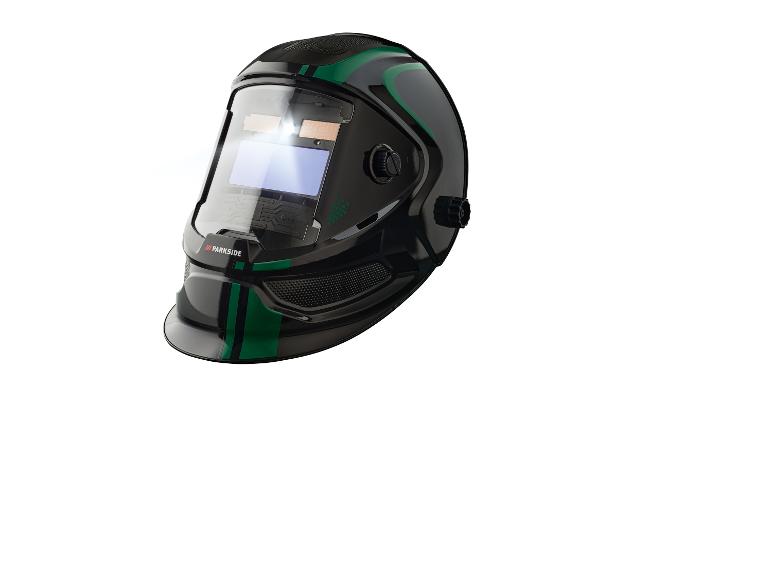 Casque de soudage PARKISDE noir et vert avec écran auto-obscurcissant