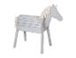Cheval en bois gris clair avec crinière et queue en corde, jouet pour enfants