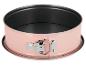 Moule à charnière rond rose avec intérieur antiadhésif noir
