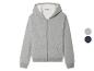 Sweat-shirt gris à capuche avec fermeture éclair