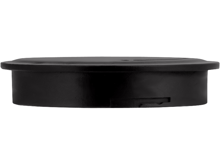 Récipient rond en plastique noir avec couvercle