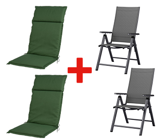 Fauteuils + Coussins HOUSTON, vert