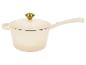 Casserole crème avec couvercle et bouton doré