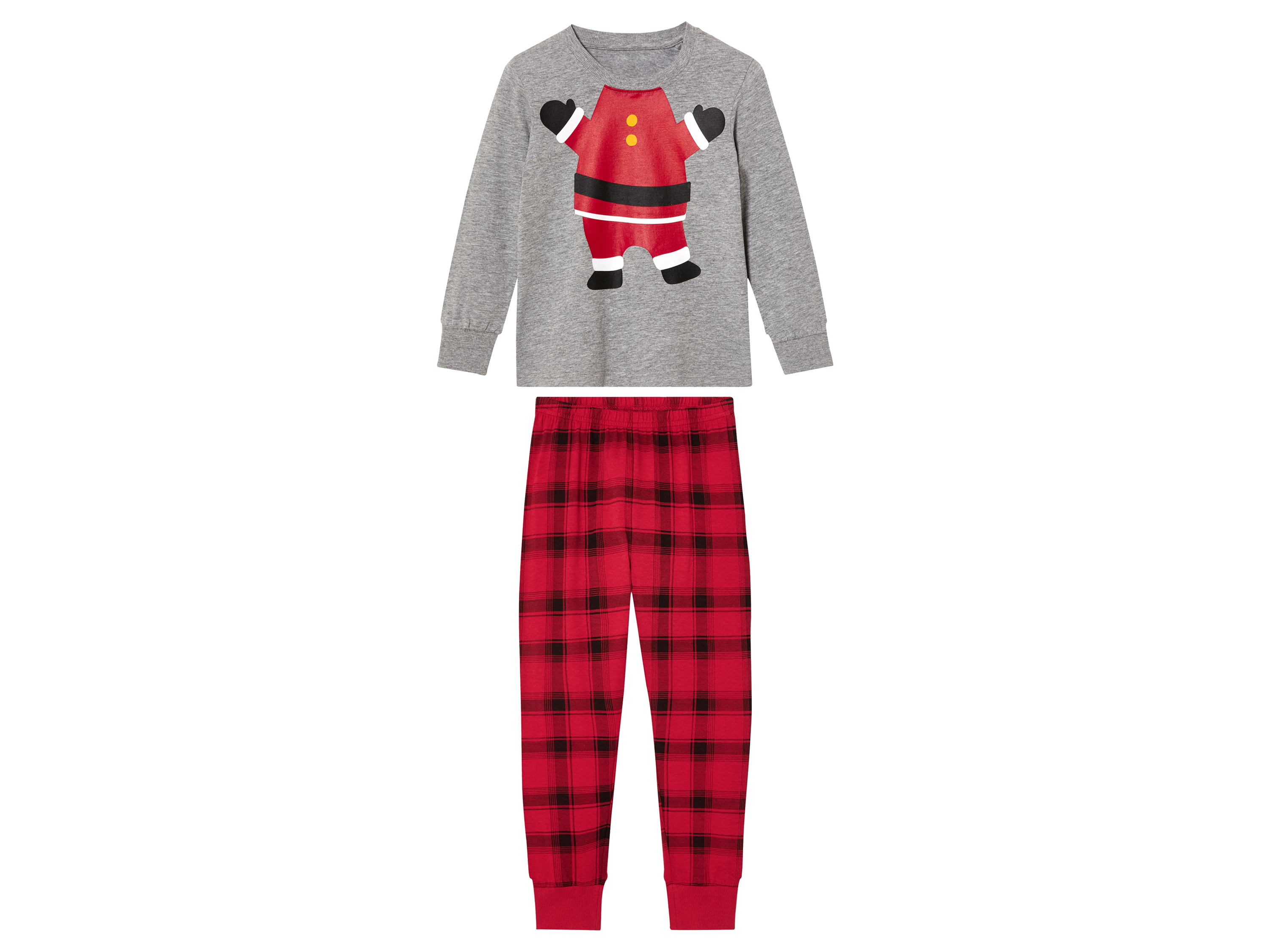 lupilu® Ensemble pyjama de Noël petit garçon (2-4 ans, gris/rouge)