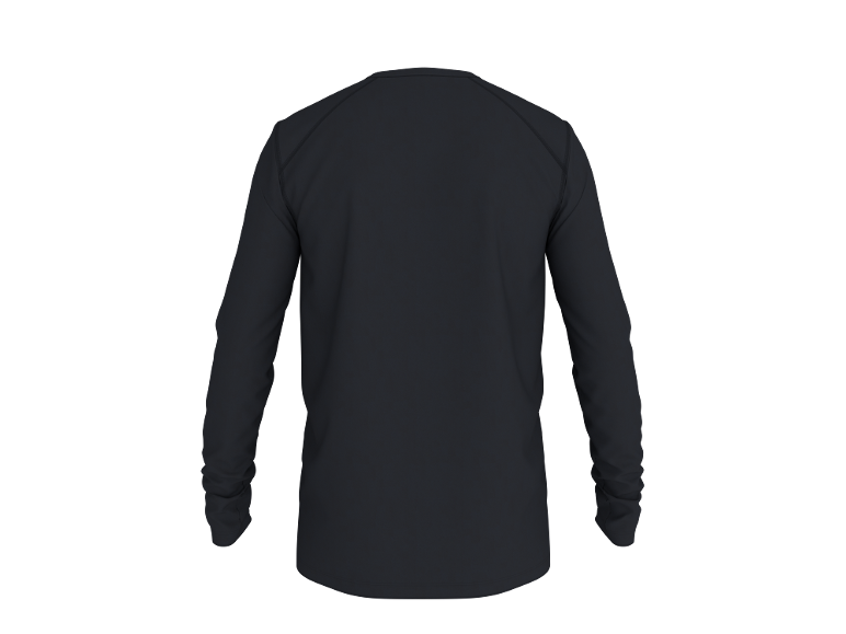 T-shirt de sport noir à manches longues, vue de dos
